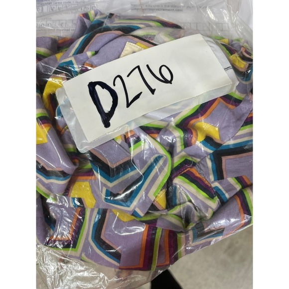 Denim & Flower Shirt Mens Large Purple Geometric Abstract Viscose Excellent L - Picture 6 of 6